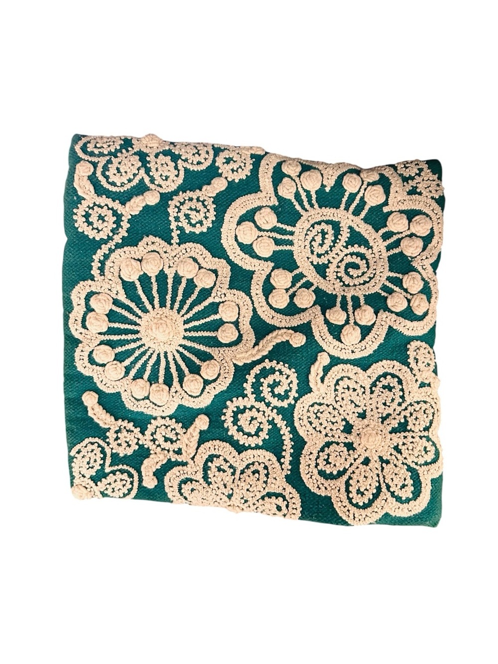 Jenny Krauss Costilla Pillow Case Cover Wool Made In Peru Crotchet Floral